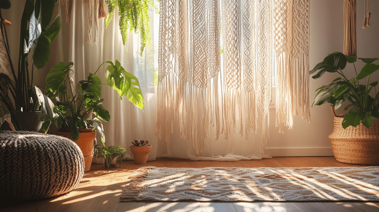 DIY : Fabriquez votre rideau macrame coton avec 3 nœuds essentiels