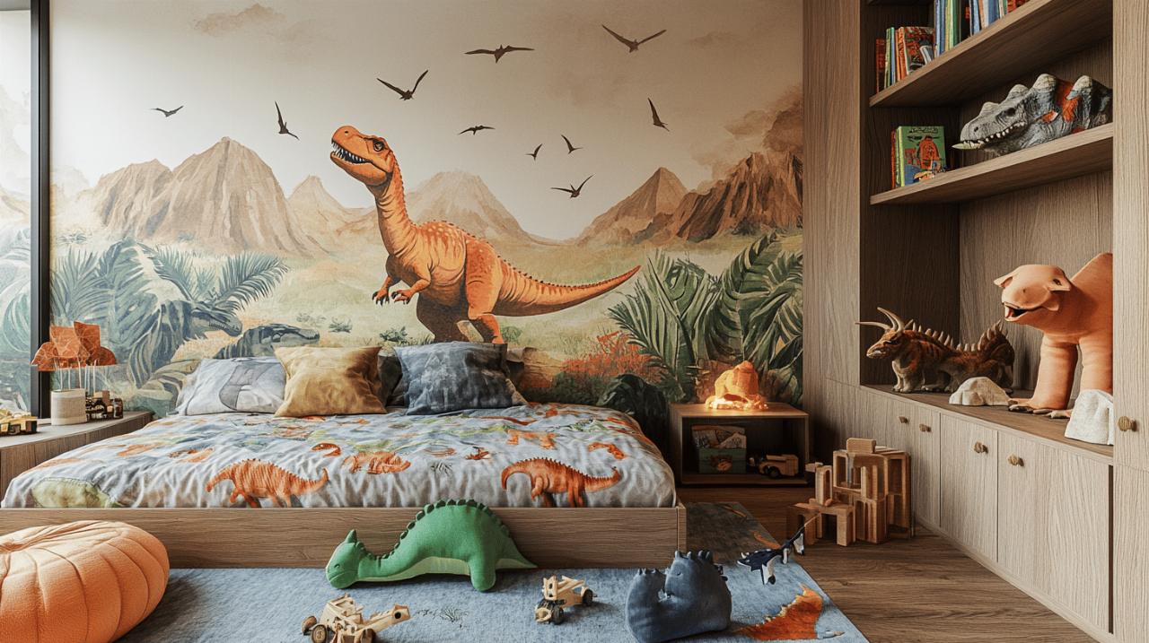 Decorez la chambre de votre enfant avec un theme dinosaures unique : un paradis ludique facon Jurassic Park